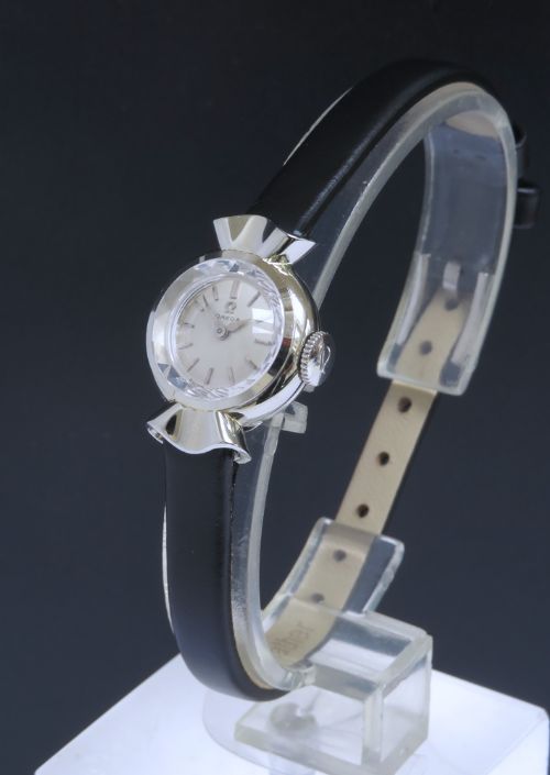 fig 4. BEAUTIFUL SOLID 18CT 18K WHITE GOLD OMEGA LADIES COCKTAIL WATCH C1955