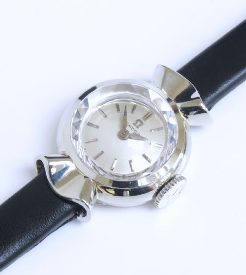 fig 6. BEAUTIFUL SOLID 18CT 18K WHITE GOLD OMEGA LADIES COCKTAIL WATCH C1955