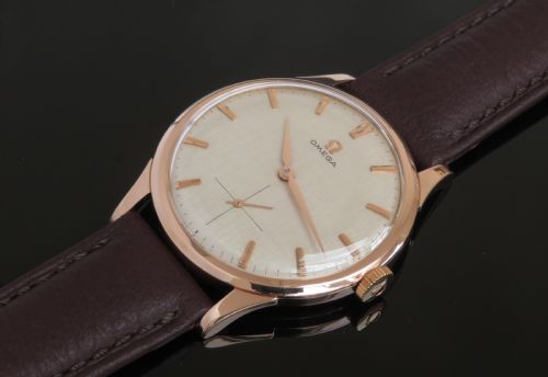 Mint Condition Solid 18ct 18k Rose Gold Omega Calibre 267 Mens Vintage Watch C1960