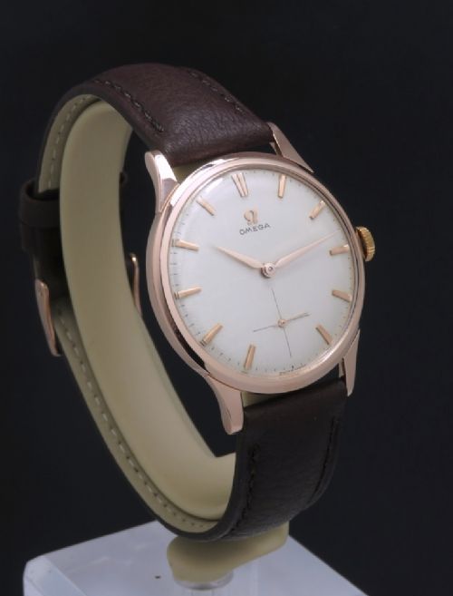 fig 3. MINT CONDITION SOLID 18CT 18K ROSE GOLD OMEGA CALIBRE 267 MENS VINTAGE WATCH C1960