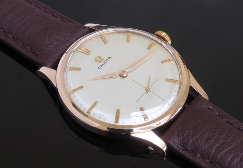 fig 5. MINT CONDITION SOLID 18CT 18K ROSE GOLD OMEGA CALIBRE 267 MENS VINTAGE WATCH C1960