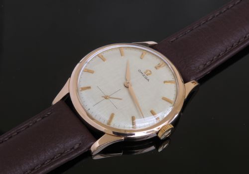 fig 6. MINT CONDITION SOLID 18CT 18K ROSE GOLD OMEGA CALIBRE 267 MENS VINTAGE WATCH C1960