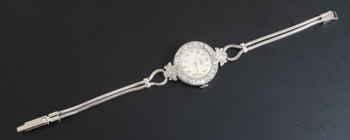 fig 4. BEAUTIFUL PLATINUM AND 2CTS OF DIAMONDS GIRARD PERREGAUX LADIES COCKTAIL WATCH C1950