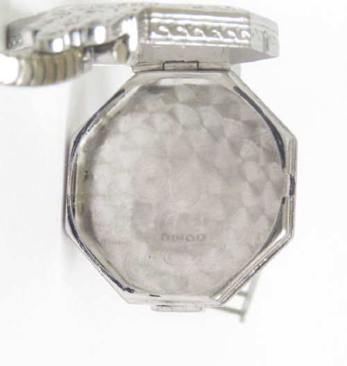 fig 7. BEAUTIFUL SOLID 18CT 18K WHITE GOLD AND DIAMOND OMEGA ART DECO LADIES COCKTAIL WATCH C1926