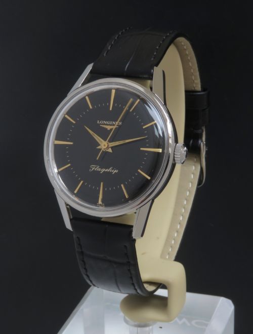 Extremely Rare All Original Black Dial Longines Flagship Calibre 30ls Mens Vintage Watch C1961
