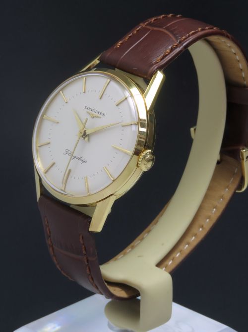 fig 1. ORIGINAL SOLID 18CT 18K LONGINES FLAGSHIP CALIBRE 30LS MENS VINTAGE WATCH C1959-60