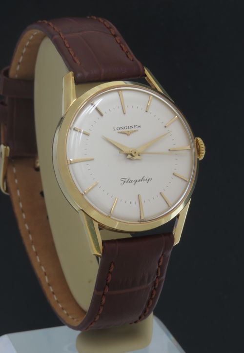 fig 2. ORIGINAL SOLID 18CT 18K LONGINES FLAGSHIP CALIBRE 30LS MENS VINTAGE WATCH C1959-60