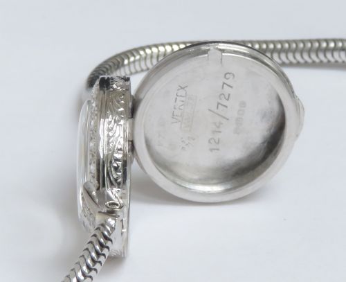 fig 7. LOVELY SOLID 18CT WHITE GOLD AND DIAMOND LADIES COCKTAIL WATCH BY VERTEX WITH BOX C1967