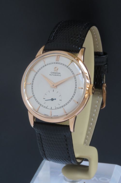 Stunning Solid 18ct 18k Rose Gold Omega Automatic Bumper Mens Vintage Watch C1949