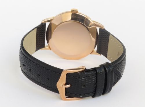 fig 4. STUNNING SOLID 18CT 18K ROSE GOLD OMEGA AUTOMATIC BUMPER MENS VINTAGE WATCH C1949