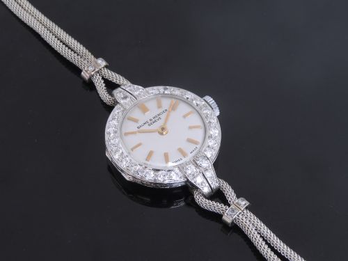 fig 4. BEAUTIFUL PLATINUM AND DIAMOND BAUME AND MERCIER LADIES COCKTAIL WATCH C1950