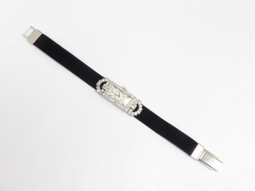fig 2. STUNNING PLATINUM AND DIAMOND JAEGER-LECOULTRE ART DECO LADIES COCKTAIL WATCH 1930