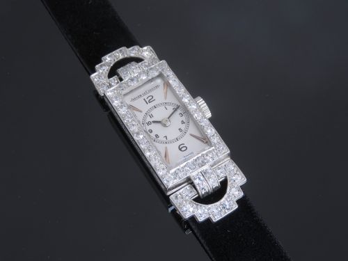 fig 4. STUNNING PLATINUM AND DIAMOND JAEGER-LECOULTRE ART DECO LADIES COCKTAIL WATCH 1930