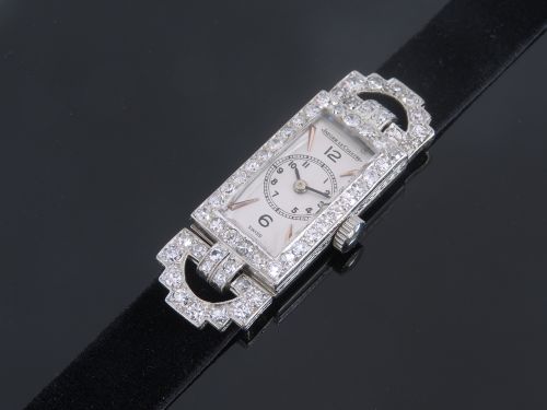 fig 5. STUNNING PLATINUM AND DIAMOND JAEGER-LECOULTRE ART DECO LADIES COCKTAIL WATCH 1930
