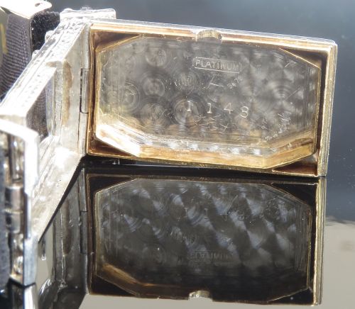 fig 8. STUNNING PLATINUM AND DIAMOND JAEGER-LECOULTRE ART DECO LADIES COCKTAIL WATCH 1930