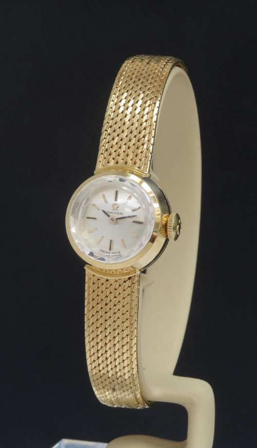 Mint Original Condition Solid 18ct Gold Omega Sapphette Ladies Cocktail Watch with Box C1962