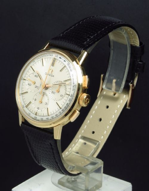 fig 1. INCREDIBLY RARE MINT ORIGINAL CONDITION SOLID 18CT 18K OMEGA CALIBRE 321 CHRONOGRAPH WITH ORIGINAL BOX C1964
