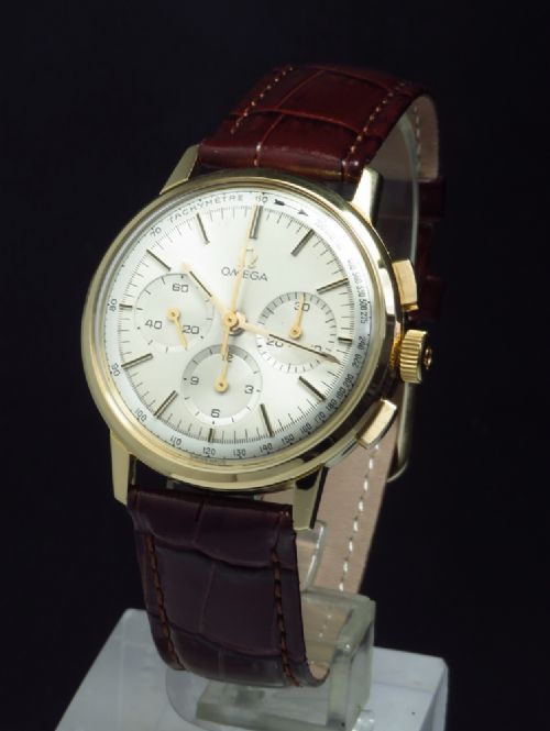 fig 4. INCREDIBLY RARE MINT ORIGINAL CONDITION SOLID 18CT 18K OMEGA CALIBRE 321 CHRONOGRAPH WITH ORIGINAL BOX C1964