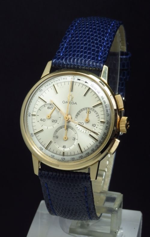 fig 5. INCREDIBLY RARE MINT ORIGINAL CONDITION SOLID 18CT 18K OMEGA CALIBRE 321 CHRONOGRAPH WITH ORIGINAL BOX C1964