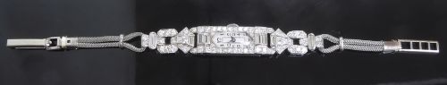 fig 5. STUNNING PLATINUM AND 3CTS OF DIAMONDS LONGINES ART DECO COCKTAIL WATCH C1930