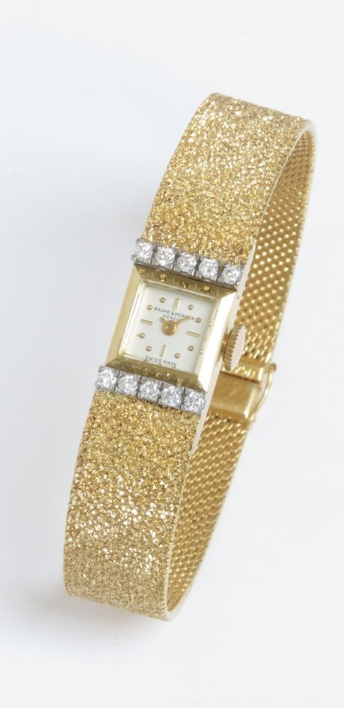 fig 1. SOLID 18CT 18K AND DIAMONDS BAUME AND MERCIER LADIES COCKTAIL WATCH C1969