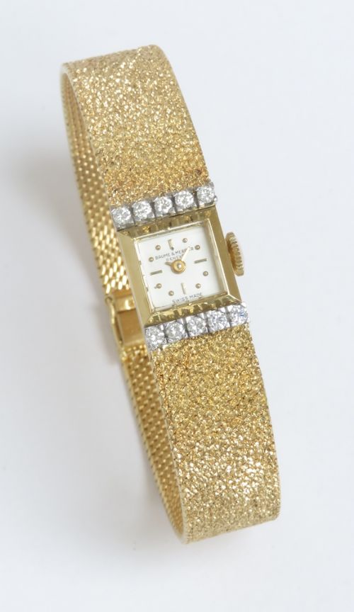 fig 2. SOLID 18CT 18K AND DIAMONDS BAUME AND MERCIER LADIES COCKTAIL WATCH C1969
