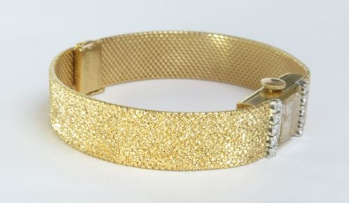 fig 4. SOLID 18CT 18K AND DIAMONDS BAUME AND MERCIER LADIES COCKTAIL WATCH C1969