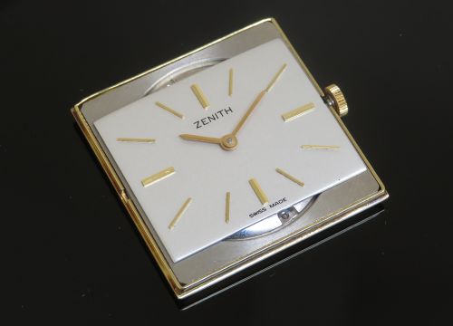fig 4. MINT CONDITION SOLID 18CT 18K ZENITH ART DECO OVERSIZE MENS VINTAGE WATCH C1964