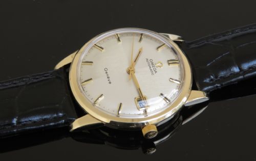 fig 2. SUPERB SOLID 9CT GOLD OMEGA GENEVE HARLEQUIN DIAL MENS VINTAGE WATCH C1969