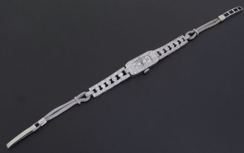 fig 2. BEAUTIFUL LONGINES PLATINUM AND DIAMOND ART DECO LADIES COCKTAIL WATCH C1930