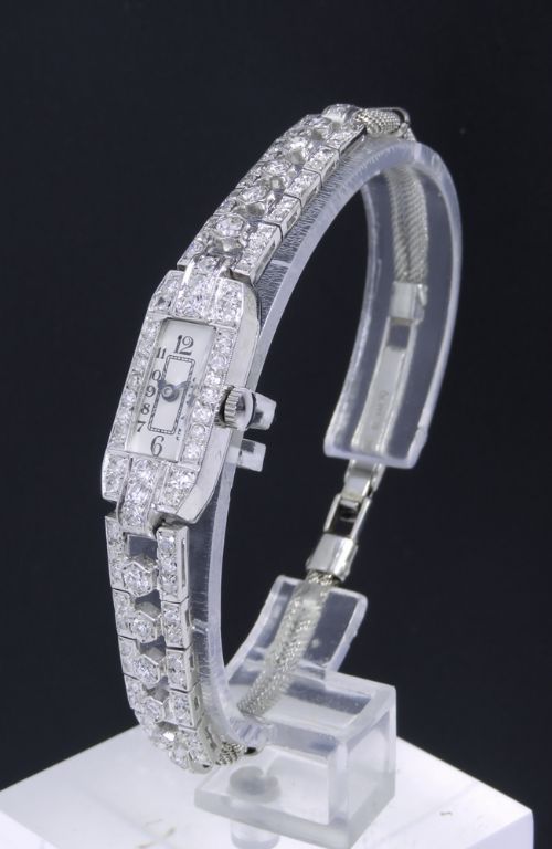 fig 5. BEAUTIFUL LONGINES PLATINUM AND DIAMOND ART DECO LADIES COCKTAIL WATCH C1930