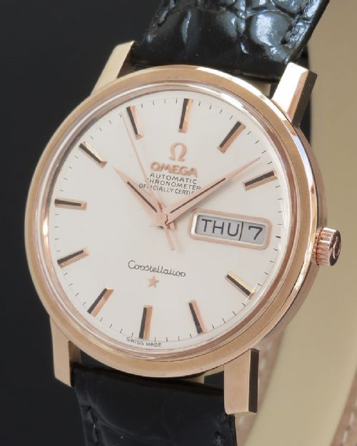 fig 2. EXTREMELY RARE SOLID 18CT 18K ROSE GOLD OMEGA CONSTELLATION AUTOMATIC CHRONOMETER DAYDATE MENS VINTAGE WATCH C1969