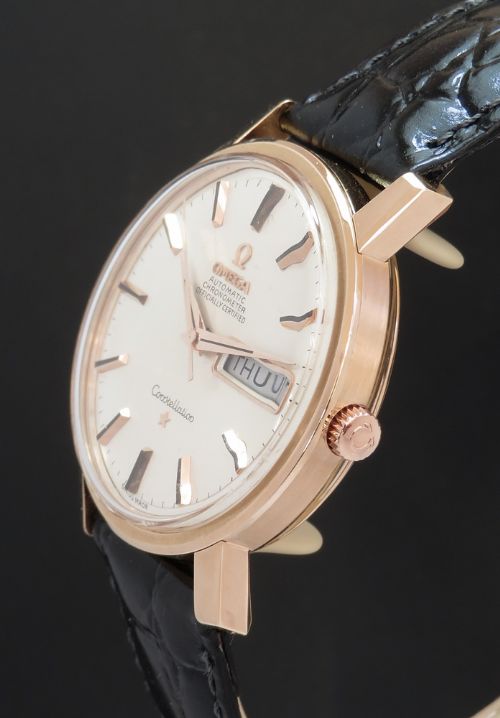 fig 3. EXTREMELY RARE SOLID 18CT 18K ROSE GOLD OMEGA CONSTELLATION AUTOMATIC CHRONOMETER DAYDATE MENS VINTAGE WATCH C1969