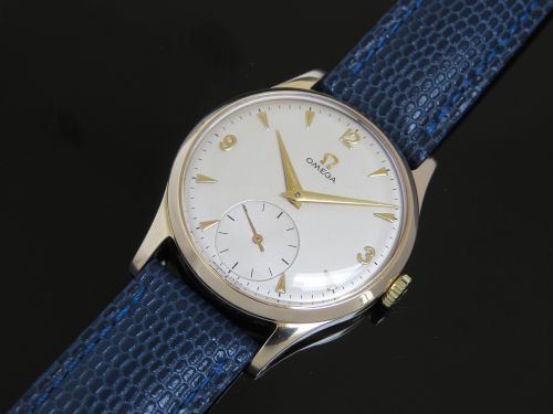 fig 4. CLASSIC SOLID 9CT GOLD OMEGA CALIBRE 266 MENS VINTAGE WATCH C1955