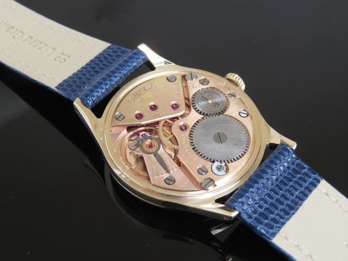 fig 6. CLASSIC SOLID 9CT GOLD OMEGA CALIBRE 266 MENS VINTAGE WATCH C1955