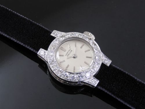 fig 5. BEAUTIFUL PLATINUM AND DIAMOND LADIES COCKTAIL WATCH BY VERTEX C1950