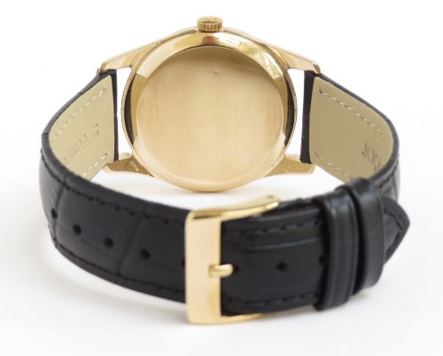 fig 3. SOLID 9CT GOLD OMEGA LINEN TEXTURED DIAL CALIBRE 267 MENS VINTAGE WATCH C1961