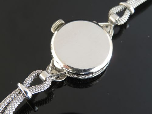 fig 4. PRETTY PLATINUM AND DIAMOND LADIES COCKTAIL WATCH BY VERTEX C1930