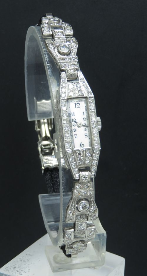 fig 3. BEAUTIFUL LONGINES PLATINUM AND DIAMOND ART DECO COCKTAIL WATCH C1930