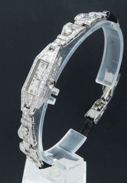 fig 4. BEAUTIFUL LONGINES PLATINUM AND DIAMOND ART DECO COCKTAIL WATCH C1930