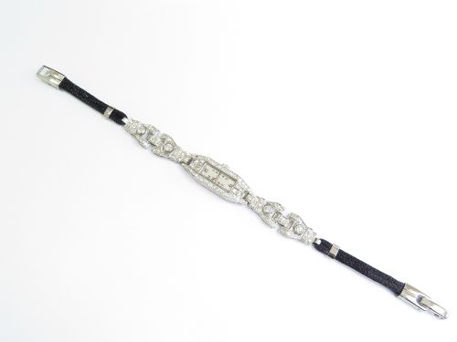 fig 7. BEAUTIFUL LONGINES PLATINUM AND DIAMOND ART DECO COCKTAIL WATCH C1930