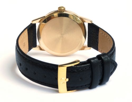 fig 1. STUNNING SOLID 9CT GOLD OMEGA GENEVE CALIBRE 267 MENS VINTAGE WATCH C1958