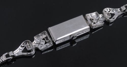 fig 6. WONDERFUL LONGINES PLATINUM AND DIAMOND LADIES ART DECO COCKTAIL WATCH C1950