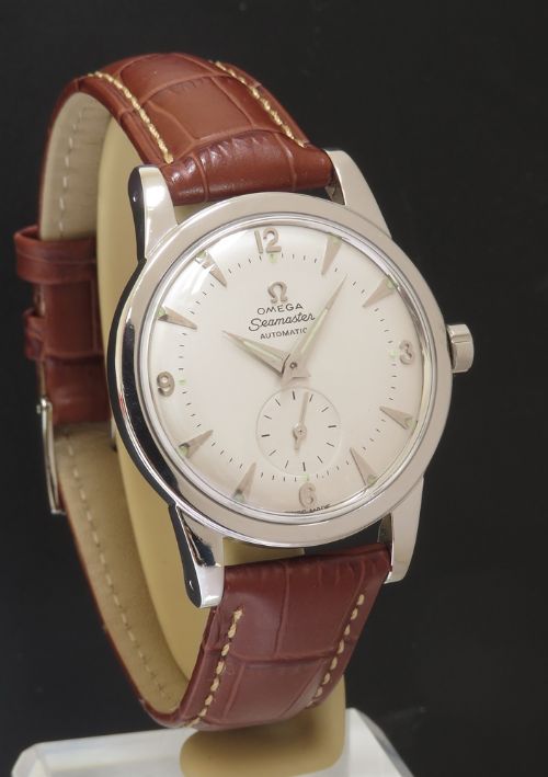 fig 4. VERY RARE OMEGA SEAMASTER MARK 1 BUMPER AUTOMATIC OVERSIZE MENS VINTAGE WATCH C1950