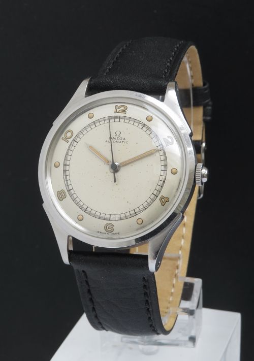 fig 2. MUSEUM QUALITY EARLY WATER RESISTANT OMEGA AUTOMATIC BUMPER MENS VINTAGE WATCH C1946-47