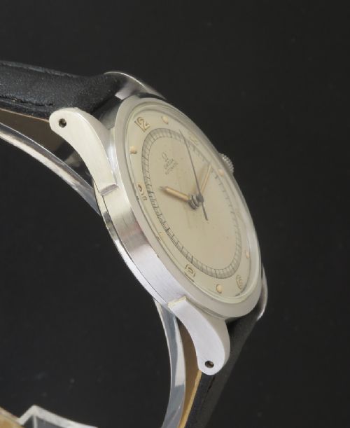 fig 6. MUSEUM QUALITY EARLY WATER RESISTANT OMEGA AUTOMATIC BUMPER MENS VINTAGE WATCH C1946-47