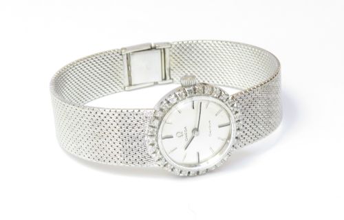 fig 3. STUNNING SOLID 18CT WHITE GOLD AND DIAMONDS OMEGA LADIES COCKTAIL WATCH C1964