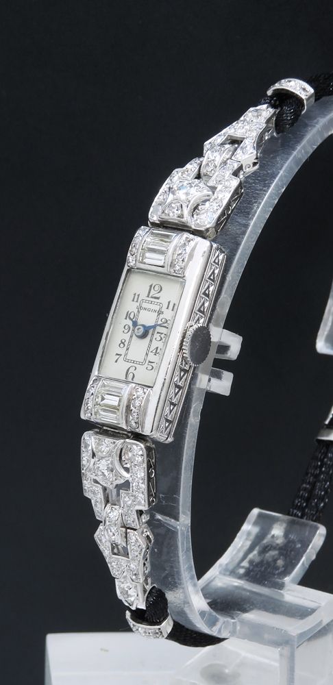 fig 2. BEAUTIFUL LONGINES PLATINUM AND DIAMOND ART DECO LADIES COCKTAIL WATCH C1950