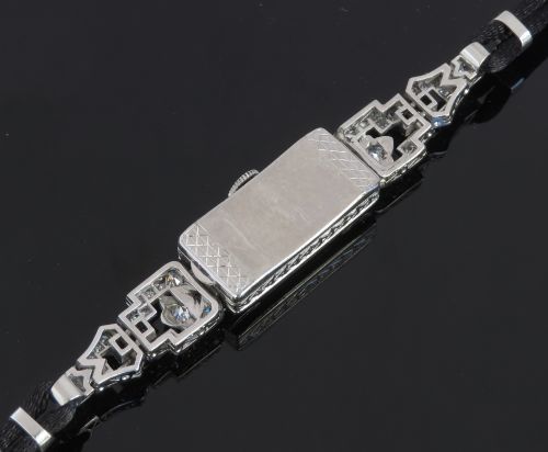 fig 7. BEAUTIFUL LONGINES PLATINUM AND DIAMOND ART DECO LADIES COCKTAIL WATCH C1950