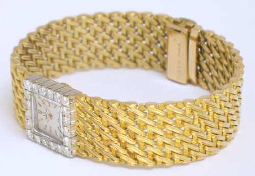 fig 2. STUNNING HEAVY SOLID 18CT 18K GOLD AND DIAMOND OMEGA LADIES WATCH C1966